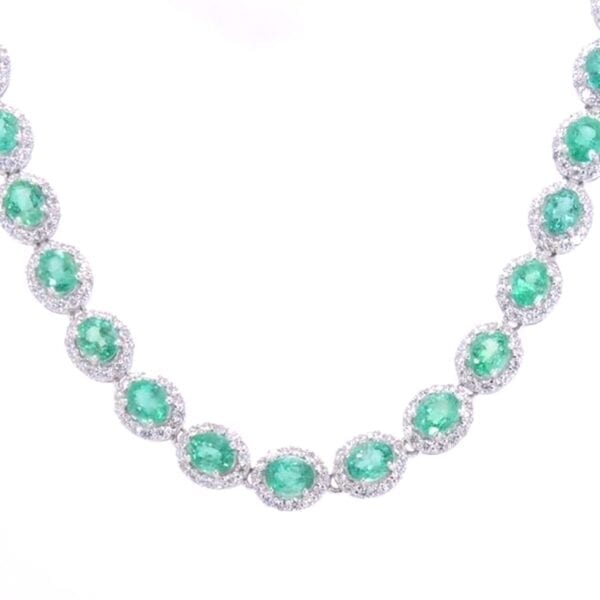 16.89 CTW Emerald and Diamond Necklace