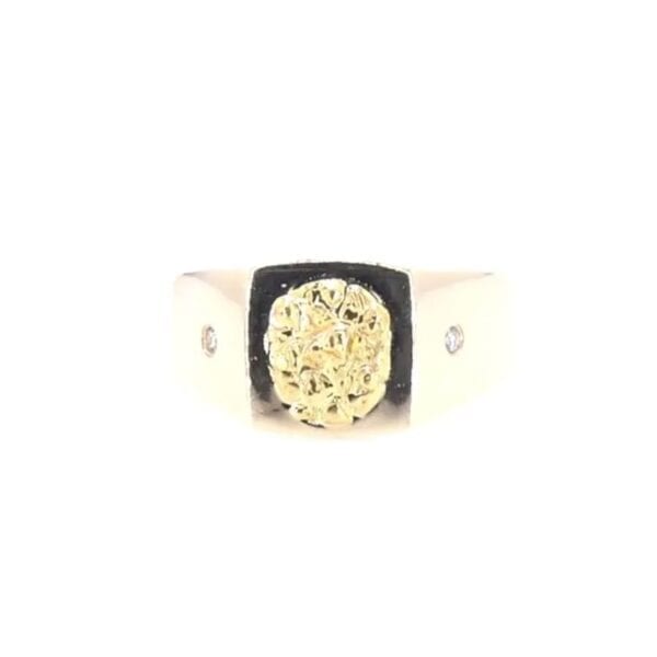 Men's Diamond and Gold Nugget Ring