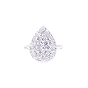 14K White Gold Diamond Pear Fusion Ring