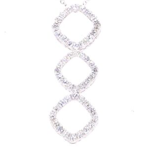 14K White Gold Diamond Dangle Necklace