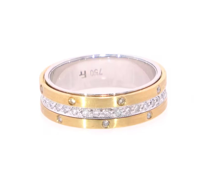 Afwijking Terugroepen Inspireren 18K Gold Diamond Eternity Spinner Ring - Consignment Jewelry - DazzleMe®