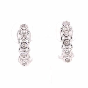 14K White Gold Bezel Set Diamond Earrings