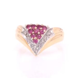 10K Ruby and Diamond Vintage Ring