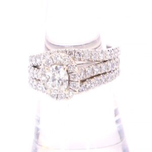 14K White Gold Diamond Wedding Ring Set