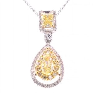 18K Gold Fancy Yellow Diamond Necklace