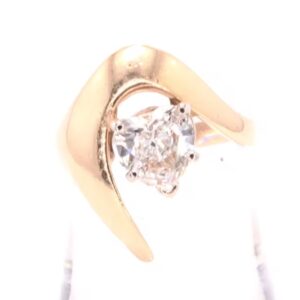 14K Yellow Gold Heart Diamond Ring