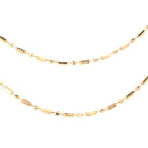 18K Yellow Gold Bead and Bar Chain