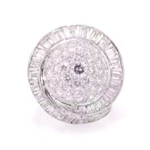 Platinum Diamond Circle Cluster Ring