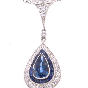 Plaitnum Sapphire and Diamond Necklace