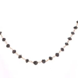 18K Yellow Gold Black Faceted Diamond Necklace