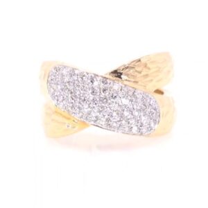 14K Yellow Gold Pave Diamond Wrap Ring