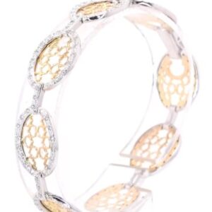 18K Gold Honeycomb Diamond Bracelet