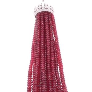 18K Ruby and Diamond Tassel Necklace