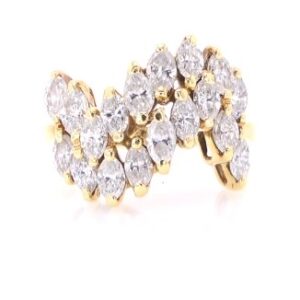 18K Yellow Gold Marquis Diamond Ring