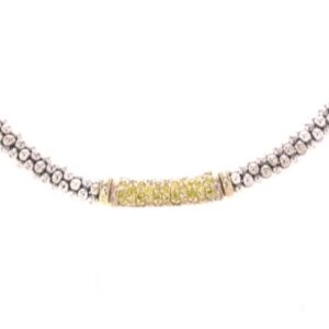 Lagos Sterling Silver / 18K Yellow Gold Yellow Diamond Necklace
