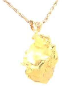 24K Yellow Gold Nugget with 18K Yellow Gold Chain