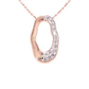 14K Rose Gold Diamond Necklace