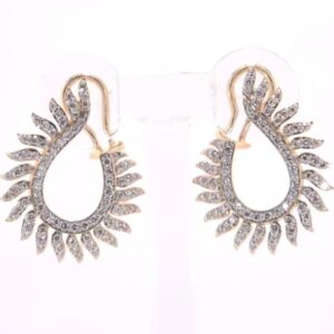 14K Yellow Gold Diamond Swirl Earrings