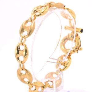 14K Yellow Gold Puffy Anchor Link Bracelet