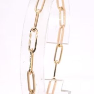 14K Yellow Gold Paper Clip Necklace