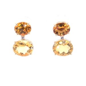 14K Yellow Gold Citrine Drop Earrings