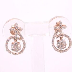 14K Rose Gold Diamond Butterfly Earrings
