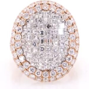 18K Rose Concave Diamond Ring