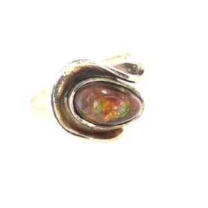 14K Yellow Gold Fire Agate Ring