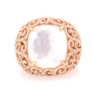 18K Rose Gold Mother Of Pearl Ring