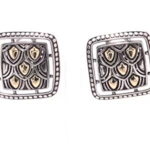 John Hardy Sterling Silver and 18K Gold French Clip Earrings