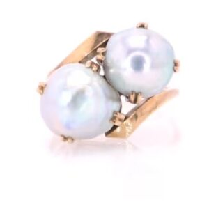 10K Yellow Gold Baroque Pearl Ring