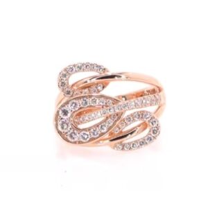 14K Rose Gold Diamond Loop Ring