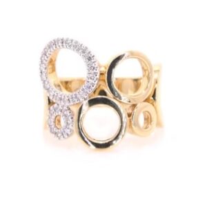 14K Yellow Gold Diamond Circles Ring